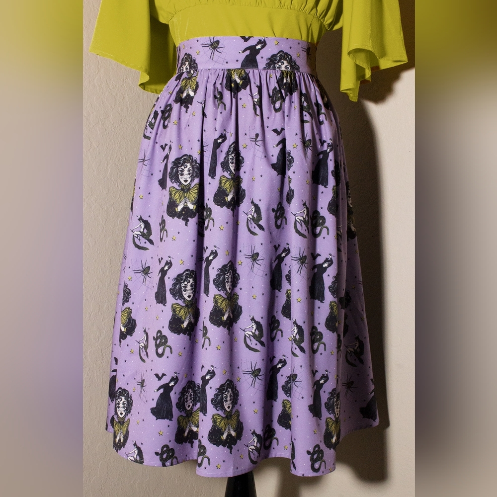 Mystic Madness Gathered Skirt- OBLONG BOX SHOP - SZ XL